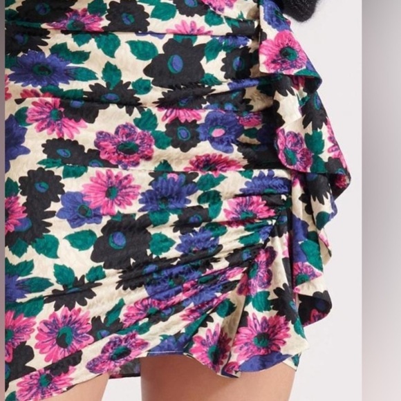 Veronica Beard Ravello Floral Jacquard Ruched Silk Mini Skirt. Size: 0 - Picture 5 of 15